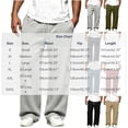 thumbnail image 5 of Men's Cargo Wide Leg Sweatpants with Pockets Classic Drawstring Waist Loose Straight Trousers, Soft Knit Casual Daily Sports Pants Blue L, 5 of 8