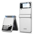 thumbnail image 1 of For Samsung Galaxy Z Flip 3 5G Case, Magnetic Folding Stand Shockproof Hybrid Protective Cover, Silver, 1 of 3