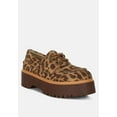 thumbnail image 3 of Onglur Leopard Real Suede Leather Oxford Loafers, 3 of 6