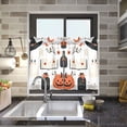 thumbnail image 4 of Yayeee Kitchen Curtains Tier Pair Light Filtering 27"x24" Rod Pocket Short Cafe Window Panel, Cartoon Halloween Ghosts, 4 of 7