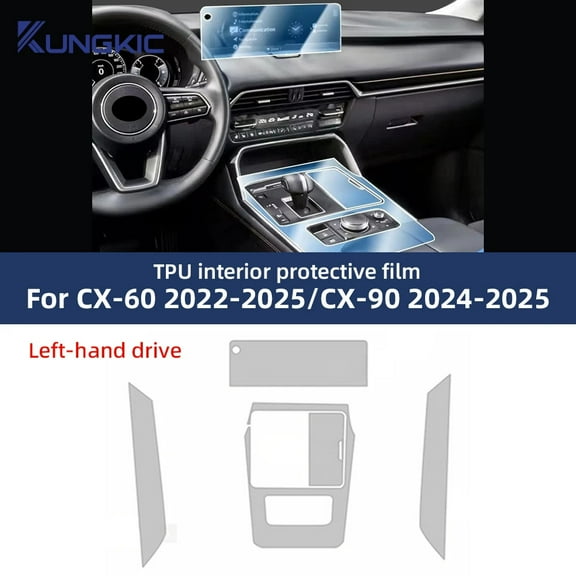TPU Protective Film For Mazda CX60 CX90 2022-2025 CX-60 CX-90 Car Interior Center Console Transparent Anti-scratch Accessories.