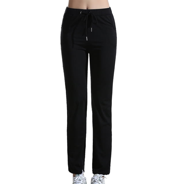 Women's High Waist Drawstring Pockets Flared Yoga Pants Stretchy Full Length