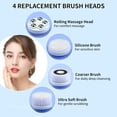 thumbnail image 3 of Cepillo limpiador facial recargable Ipx7, cepillos faciales impermeables para limpieza y exfoliación de cabezales para spa facial, blanco, 3 of 5