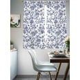 thumbnail image 5 of Sheer Curtains 72 Inches Long, Blue Flower Light Filtering Window Curtains for Living Room, Spring Leaf Vintage Farmhouse Boho Plant Rod Pocket Voile Sheer Curtain Drapes, 52"W x 72"L, 2 Panels, 5 of 8