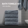 thumbnail image 6 of Beartech Bathroom Towel Set Grey Graphic 4 Piece Bath Towel 700GSM Ultra Soft Fluffy Microfiber Large Plush Bath Towel Set, 6 of 6