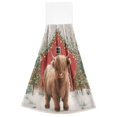 thumbnail image 2 of 2PCS Velcro Hangable Hand Towels Quick-Drying Hanging Kitchen Towels for Kitchen & Bathroom Cute Highland Cow Pattern, 2 of 7
