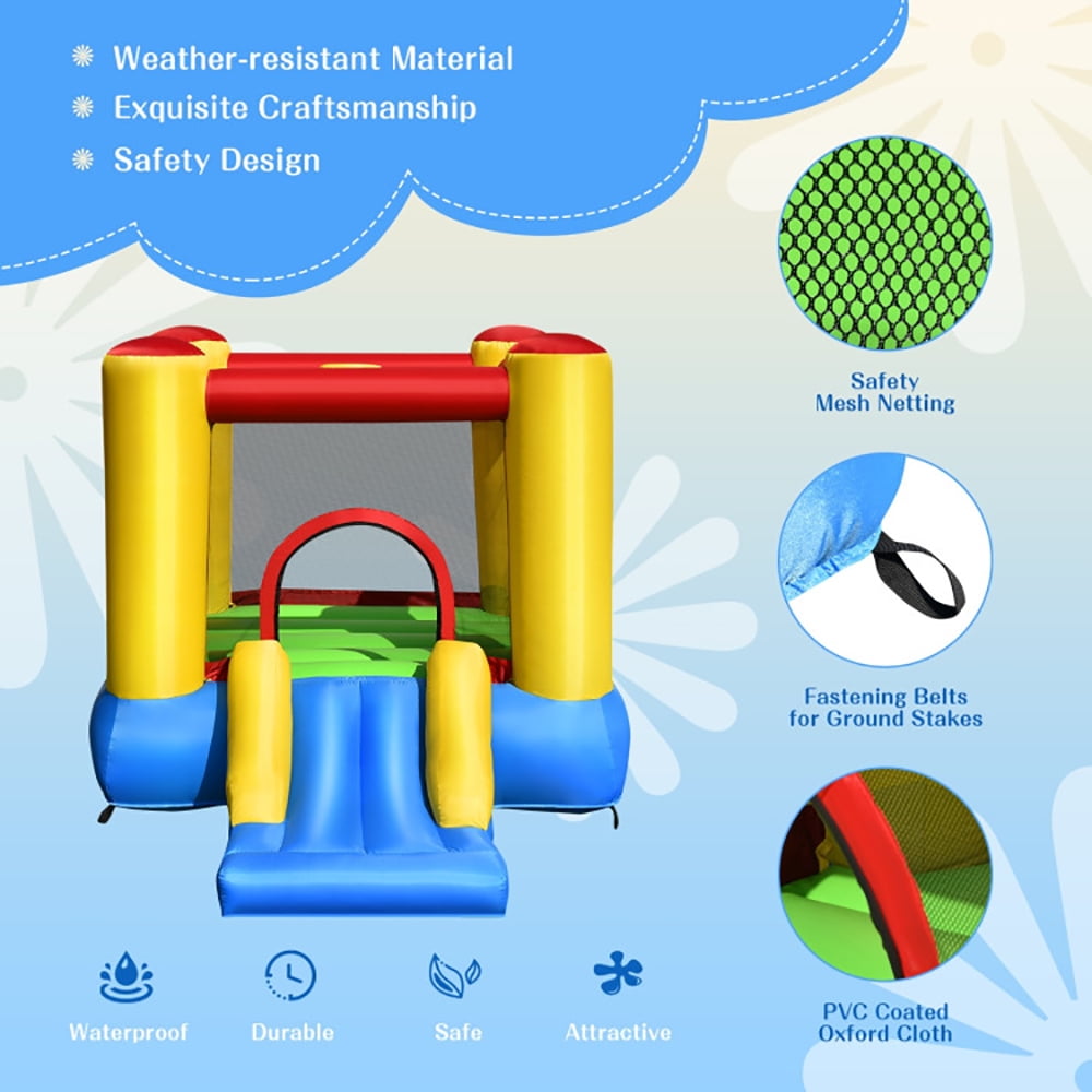 Aimee Lii Kids Inflatable Jumping Bounce House without Blower, Playhouse for Kids Outdoor