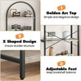 thumbnail image 5 of Yesfashion Bookshelf 5 Tier Bookcase Arched Display Racks Tall Standing Bookshelves Mental Frame Farmhouse Storage Rack Shelf Grey Book Shelf for Bedroom, Living Room, Home Office,Grey, 5 of 8