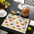 thumbnail image 3 of Dinosaur with Bones Pattern Summer Placemats Table Placemats Set Of 6-Linen Kitchen Washable Placemats Table Mats 11.8"x17.7" Non-Slip Heat Resistant, 3 of 5