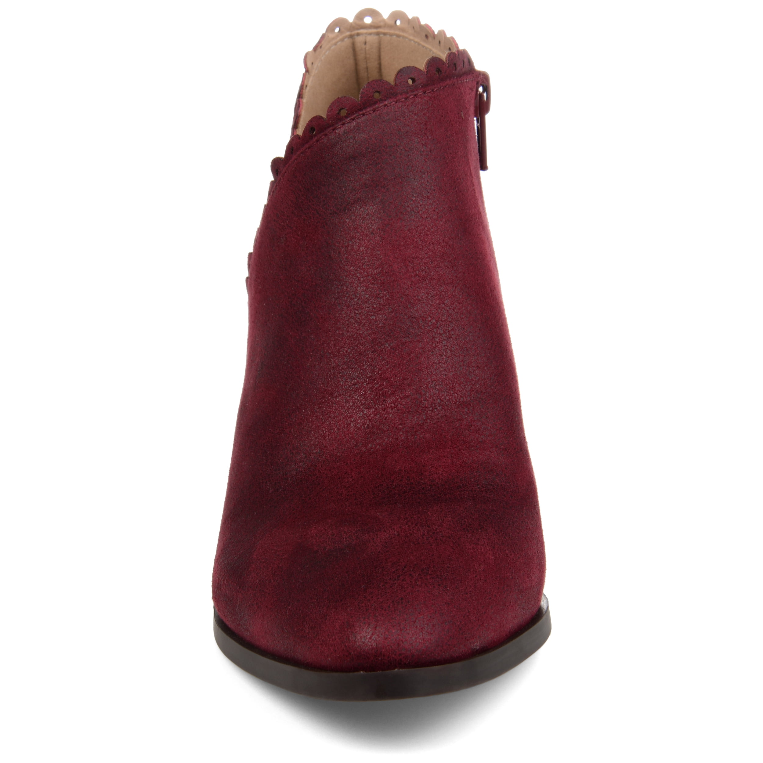 Journee Womens Tessa Inside Zip Stacked Heel Booties