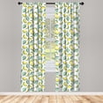thumbnail image 2 of Ambesonne Lemon 4-Panel Curtains, Graphical Vibrant Sour Fruits, 56"x95", Mint Green Charcoal Grey, 2 of 4
