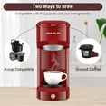 thumbnail image 6 of Single Serve Coffee Maker, Mini Coffee Brewer for K-Cup Single Cup Capsule and Ground Coffee, Single Cup Coffee Makers with 6 to 14oz Reservoir, Red, 6 of 8