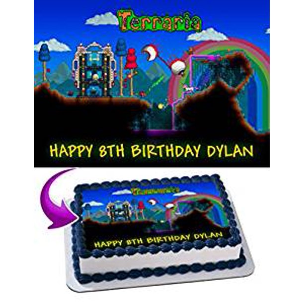 Terraria Edible Cake Image Topper Personalized Icing Sugar Paper A4 Sheet Edible Frosting Photo Cake 1 4 Edible Image For Cake Walmart Com Walmart Com