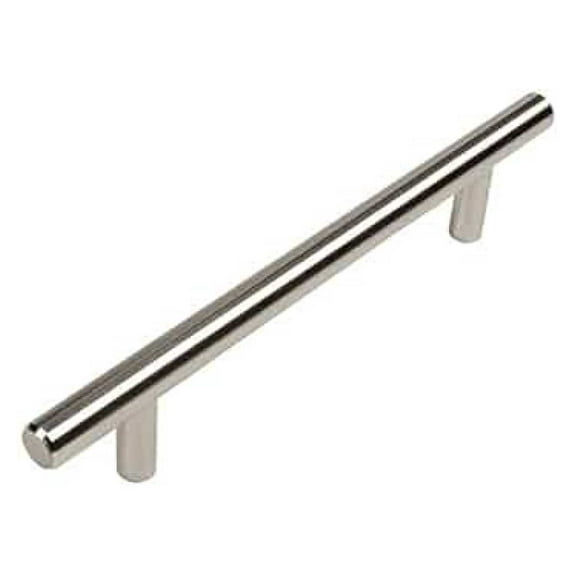 Cabinet Pulls 10 Pack - 5 Inch Hole Centers Euro Style Bar Handles - 7 3/8 Inch Overall Length - Kitchen Cabinet Hardware - Brushed Nickel