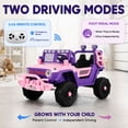 thumbnail image 5 of FUPOJH 12V Kids Electric Car,2 Seater Kids Ride on Toys with Remote,Bluetooth,Swing and Sport Mode,4mph,Dual Motors,Pink, 5 of 10