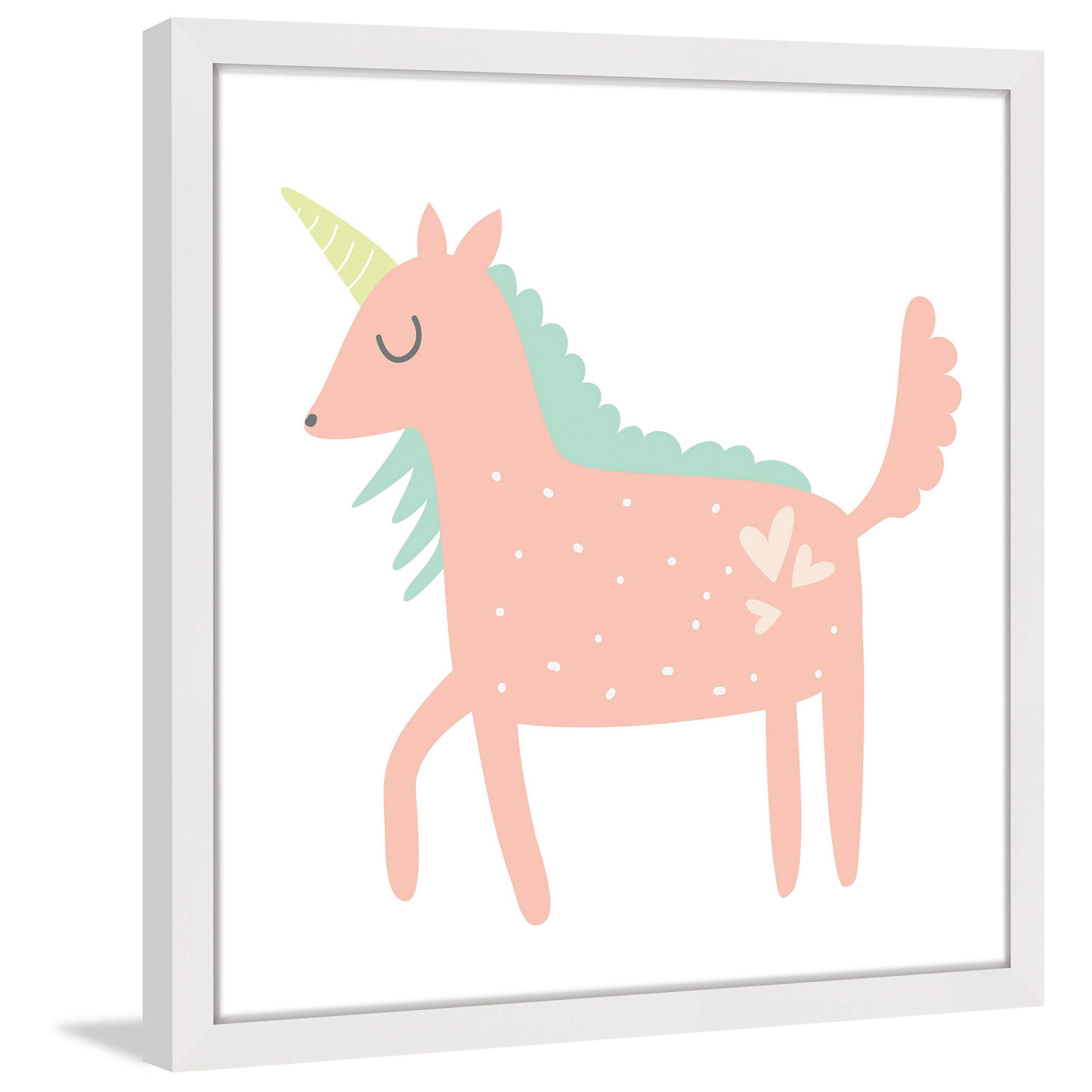 Marmont Hill "Pink Unicorn" by Shayna Pitch Framed Painting Print