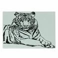 thumbnail image 1 of Safari Cutting Board, Sketch of a Posing Tiger Sharp Eyes Largest Cat Species Dark Vertical Stripes Art, Decorative Tempered Glass Cutting and Serving Board, Small Size, Black White, by Ambesonne, 1 of 1