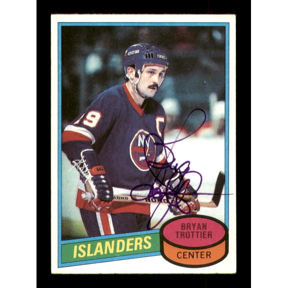 Bryan Trottier Autographed 1980-81 Topps Card #40 New York Islanders SKU #251215