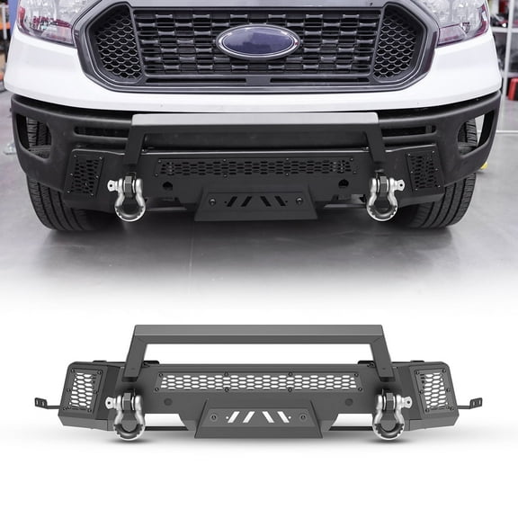 Full Width Front Bumper Compatible with 2019 2020 2021 2022 2023 Ford Ranger,Heavy Duty Steel Front Bumper with Bull Bar