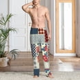 thumbnail image 5 of Uemuo Patchwork In Country Style Pattern Men's Wide Leg Palazzo Lounge Pants with Pockets Light Weight Loose Comfy Casual Pajama Pants-X-Large, 5 of 9