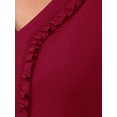 thumbnail image 5 of Women Maternity Blouses Boho Ruffled V Neck Short Sleeve Shirts Flowy Loose Casual Tops Clothing 2025 Dark Red 2XL, 5 of 5