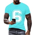 thumbnail image 2 of Mens Shirts Under $10 Number 6 T-Shirt Adult Men Women Unisex Short Sleeve Birthday Varsity Sports Team Jersey Shirt Gifts Tops, 2 of 6