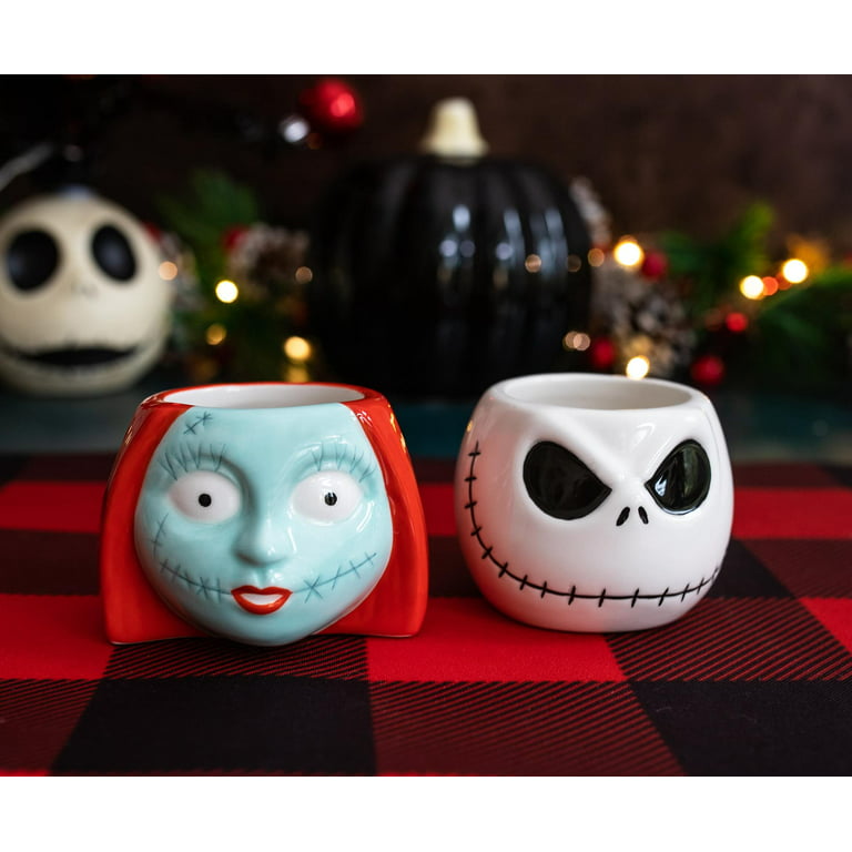 Disney The Nightmare Before Christmas Jack & Sally Sculpted Mini Mugs | Set of 2