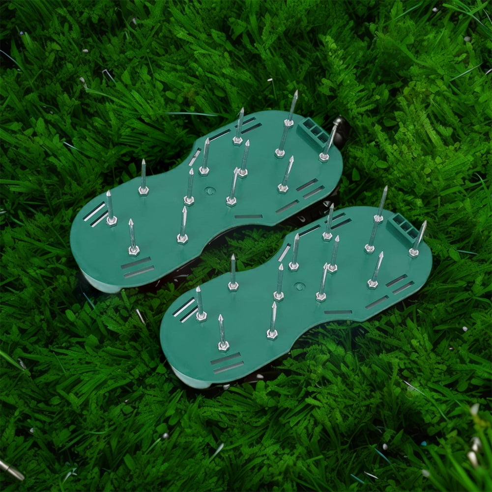 golytefs Lawn Aerator Shoes Aerator Spiked Sandals with Adjustable Strap Gardening Aerator Sandals Anti-slip for Aerating Lawn Soil