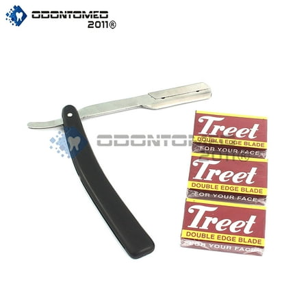 Odontomed2011® Manual Folding Shaving Knife Beard Cutter Shaver Straight Edge Barber Razor Up To 22 Blades (Set Of 11 Blades) (Best Straight Razor Set)