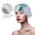 thumbnail image 4 of YFYANG Women's Double Waterproof Shower Cap, Abstract Winter Pattern Reusable Hair Cap for All Hair Styles and Head Sizes, 4 of 9