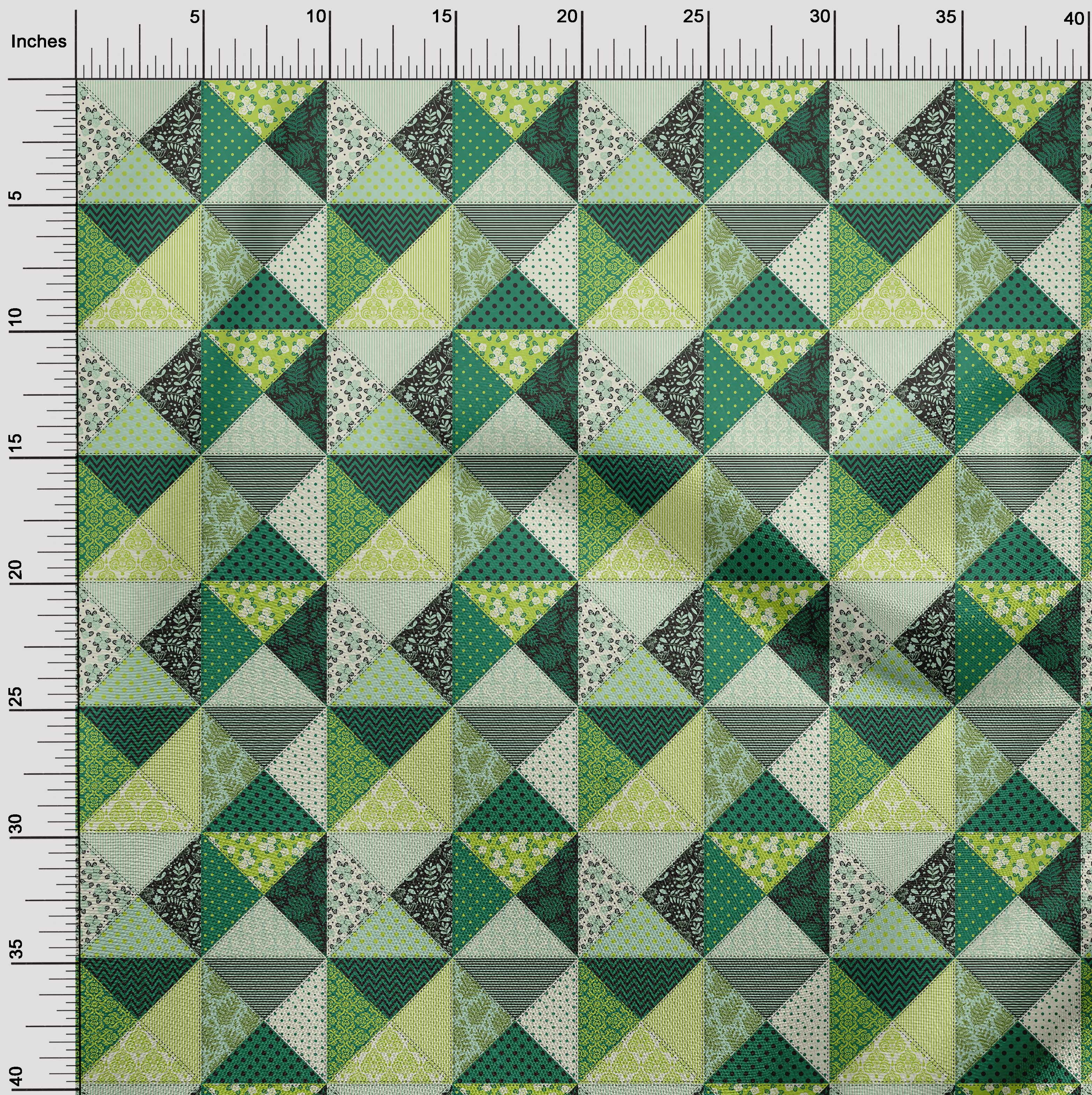 oneOone Cotton Silk Mint Green Fabric Quilt Patchwork Sewing Material Print Fabric By The Yard 42 Inch Wide