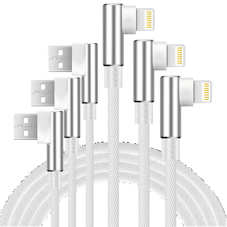 ACE Lightning Charger, 3Pack Fast Charging 3ft,6ft,6ft Nylon Braided Lightning Cable Cord Compatible with 13/12/11 Pro Max XS XR X 8 7 6S 6 Plus(Silver)