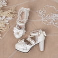 thumbnail image 3 of SACFOF Platform Mary Jane Heels Chunky Cute Gothic Lolita Dress Shoes Bow Platform Heels, 3 of 6