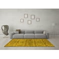 thumbnail image 3 of Ahgly Company Machine Washable Indoor Square Oriental Yellow Industrial Area Rugs, 6' Square, 3 of 4