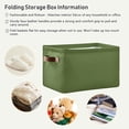 thumbnail image 6 of Coolnut Storage Basket Plain Dark Olive Green Solid Color Storage Bin with Handle , Large Storage Cube Collapsible for Shelves Closet Bedroom Living Room 1PC Decor Gifts, 6 of 7