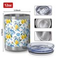 thumbnail image 3 of 12oz Tumblers Yellow Lemon Fruit Patterns Blue White Vacuum Insulated Stainless Steel Travel Tumbler Cups Mug with Lid and Straw for Beer,Coffee,Beverages with Cleaning Brush for Cold Hot Drinks, 3 of 5