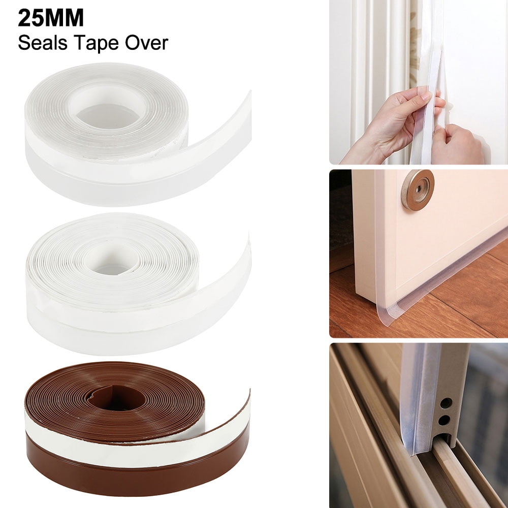 20 m 2 Roll Seal Foam Tape Door Draught Excluder Set Seal Strips Foam Weather Strips Tape Draught Excluder Adhesive Tape Self Adhesive Weatherstrips for Gap Seal Sound Wind Noise Proof