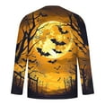 thumbnail image 4 of YOIAVAIOY Mens Halloween Pumpkin T Shirts 3D Graphic Shirts Crew Neck Long Sleeve Hispter Streetwear Tops Loose Fit Casual Blouse Tees Gold M, 4 of 5