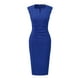 thumbnail image 1 of Vestido de trabajo Allegra K oficina cuello en V manga casquillo plisada Azul Real XL, 1 of 6