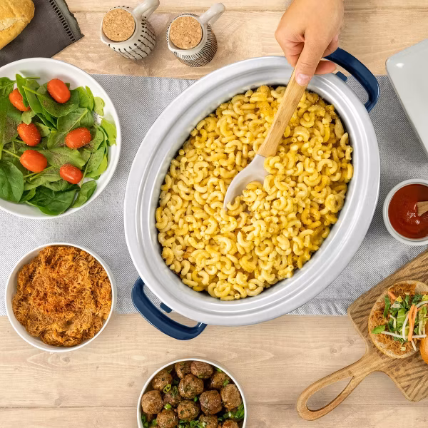 Crock-Pot 7qt Cook & Carry One Touch Programmable Slow Cooker Poseidon Blue: Locking Lid, Dishwasher-Safe Parts