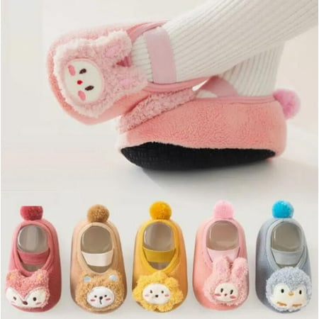

Girls & Boys Cute Soft Shoes Baby Crib Socks Winter First Walkers Shoes