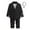 Black, variant on Boys Formal Slim Fit Tuxedo Suit Set Three Piece Outfit With Coat Pants Necktie For Wedding And Unisex Set Pants Top Home Casual Lightweight Clothes Set Pull On Outfits Suit