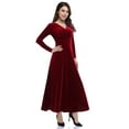 thumbnail image 6 of Kitsin Women's Velvet Holiday Party Gowns Maxi Dress, 6 of 9