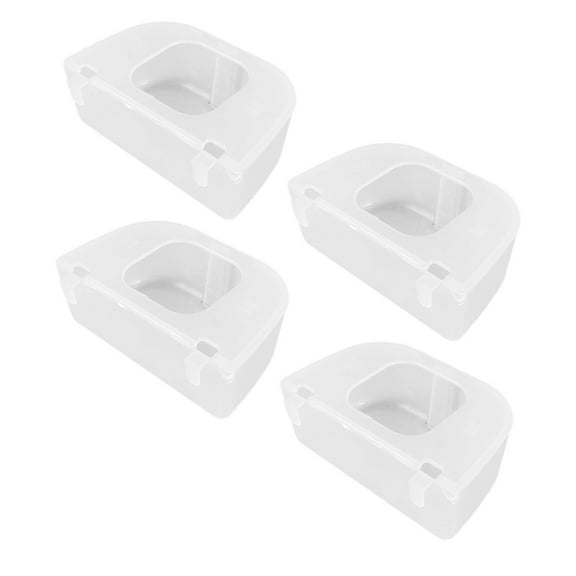 FRCOLOR 4pcs Quail Feeder Bird Food Container Pigeon Feed Box Parrot Feeder Cage Pigeon Feeder Wipe Container Bird Food Feeding Bowl Hanging Cage Bird Feeder