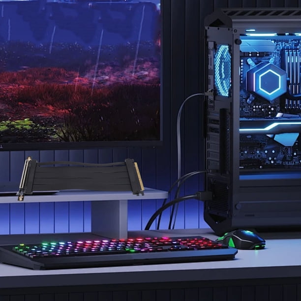 Cable Flexible de Tarjeta Elevadora, Diseño segmentado de compatibilidad de 20 cm de anch pcie 5.0 x16 cable de extensión para enfriamiento de gpu