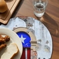 thumbnail image 4 of Round Placemats Puerto Rico Flag 15 inch Set of 6 Table Mats for Dining Table Retro Wall and Door Star Stripe Heat Resistant Non-Slip Kitchen & Home Decorative Place Mat Set, 4 of 8