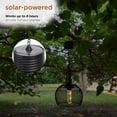 thumbnail image 5 of Alpine Corporation 10" Outdoor Metal and Glass Hanging Solar Warm White LED Lantern Light, Black, 5 of 11