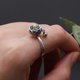 thumbnail image 3 of D Om Mantra Lotus Anillo giratorio floral Anillo de dedo ajustable Anillos de rueda de oración, 3 of 3