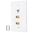 thumbnail image 1 of Cat 6 Plaques Murales Ethernet, 3 Ports 2 Prises F-Plug RJ45, Plaques Murales à Clé, Blanc, 1 of 6