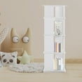 thumbnail image 3 of 360 Revolving Bookshelf White Bookcase Storage Shelf Freestanding Display Rack, 3 of 17